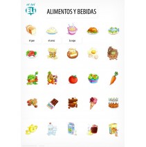 Póster activo de vocabulario - Alimentos y Bebidas - 9788364730597