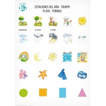 Póster activo de vocabulario - Estaciones del año - Tiempo - Playa - Formas - 9788364730658