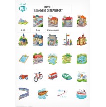 Poster actif de vocabulaire - En ville - les moyens de transport - 9788364730139
