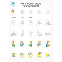 Cartazes lexicais activos - Partes do corpo - Emoções - Preposições de lugar (części ciała, emocje, przyimki miejsca) - 9788364730702
