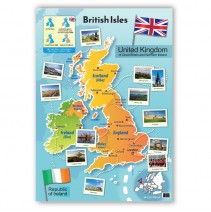 British Isles: plakat - mapa ścienna Wysp Brytyjskich (do antyramy) - 9788364730818